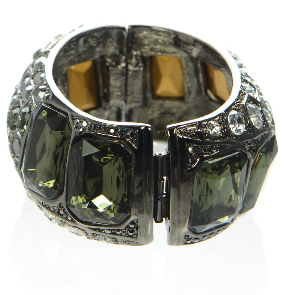 Kenneth Jay Lane Kjl Gunmetal Twisted Crystal Cuf… - image 4